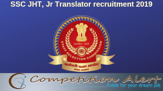 SSC JHT, Jr Translator recruitment 2019
